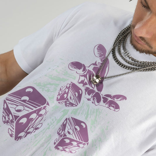 Lucky Dice White Skate T Shirt