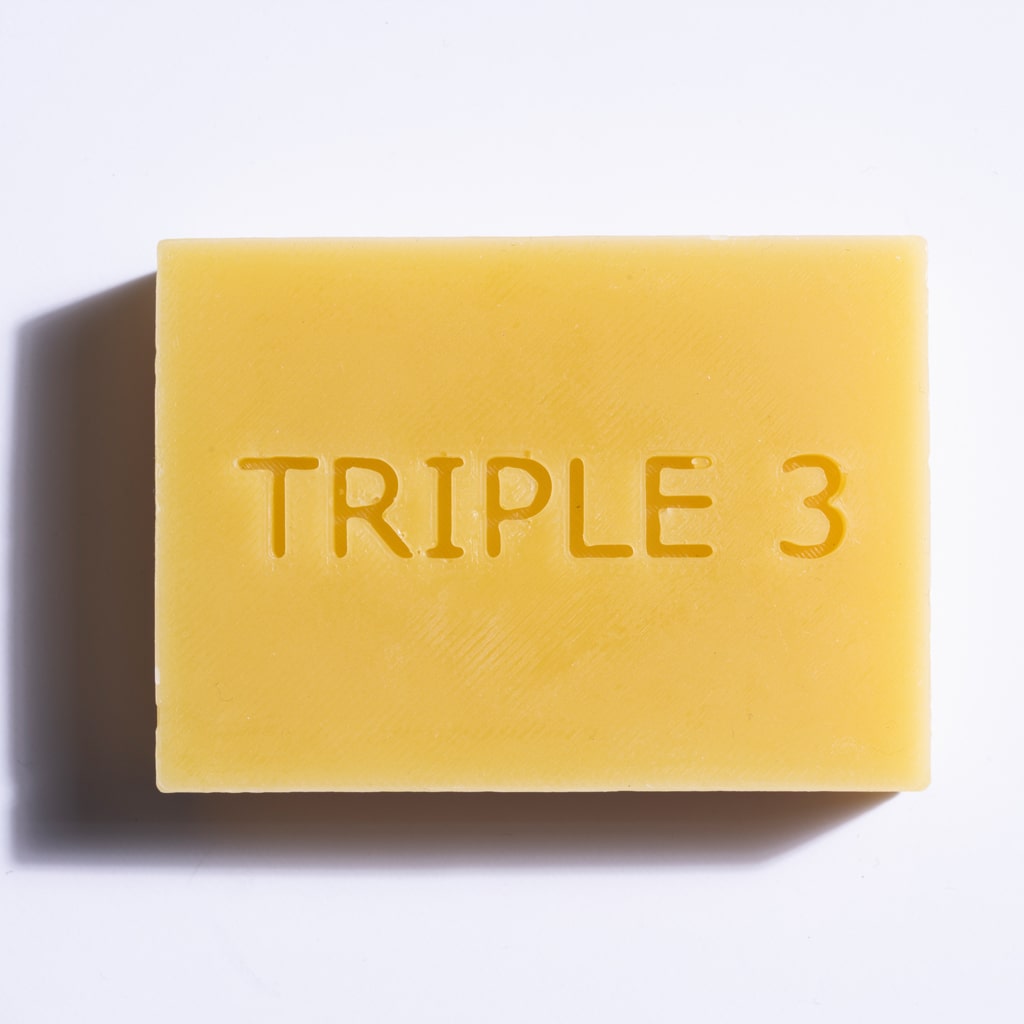 Skate wax from Triple 3 made from organic beeswax for a perfect grind.