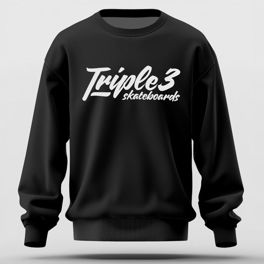Triple 3 Script Black Skate Sweat