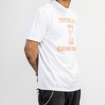 white organic skate game over t shirt