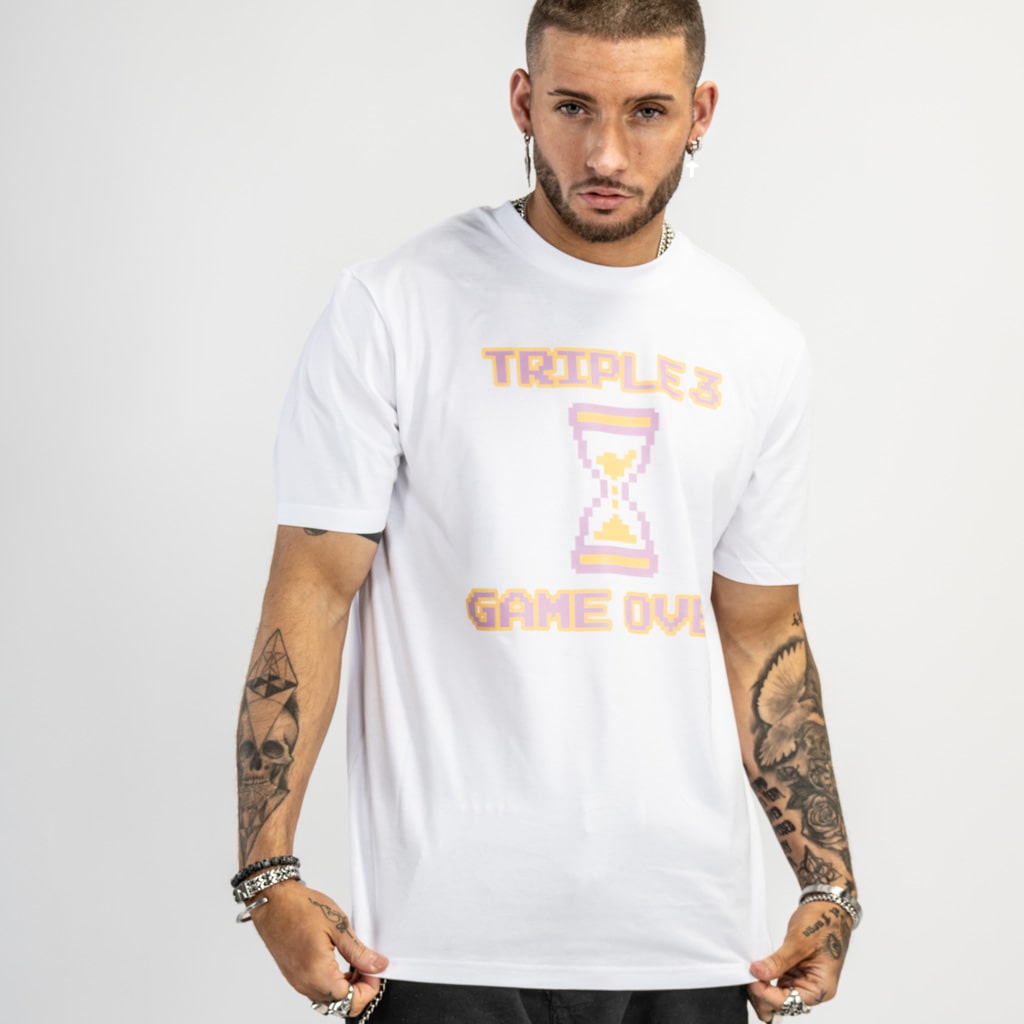 vintage gaming coloured game over skate attire tee